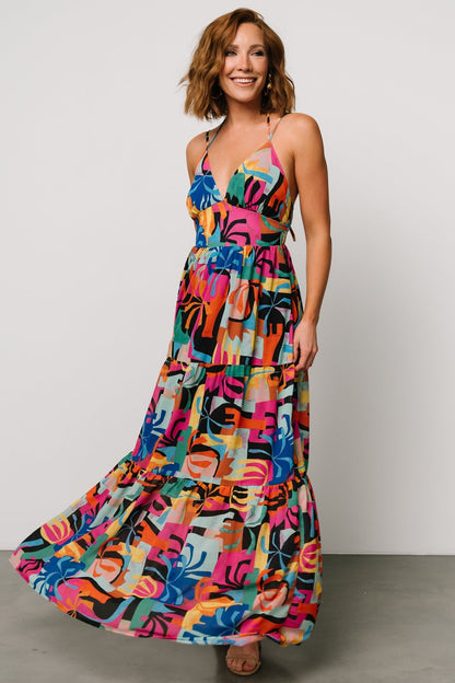 Crystal Maxi Dress | Black Multi Print - Baltic Born