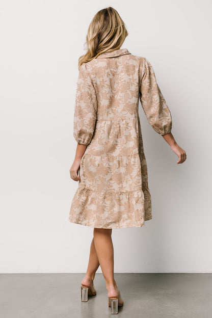 Dakota Babydoll Dress | Taupe Print - Baltic Born