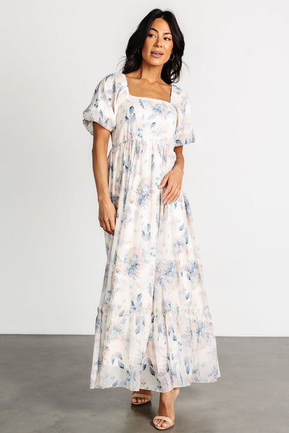 Dalia Maxi Dress | Cream + Blue Floral - Baltic Born