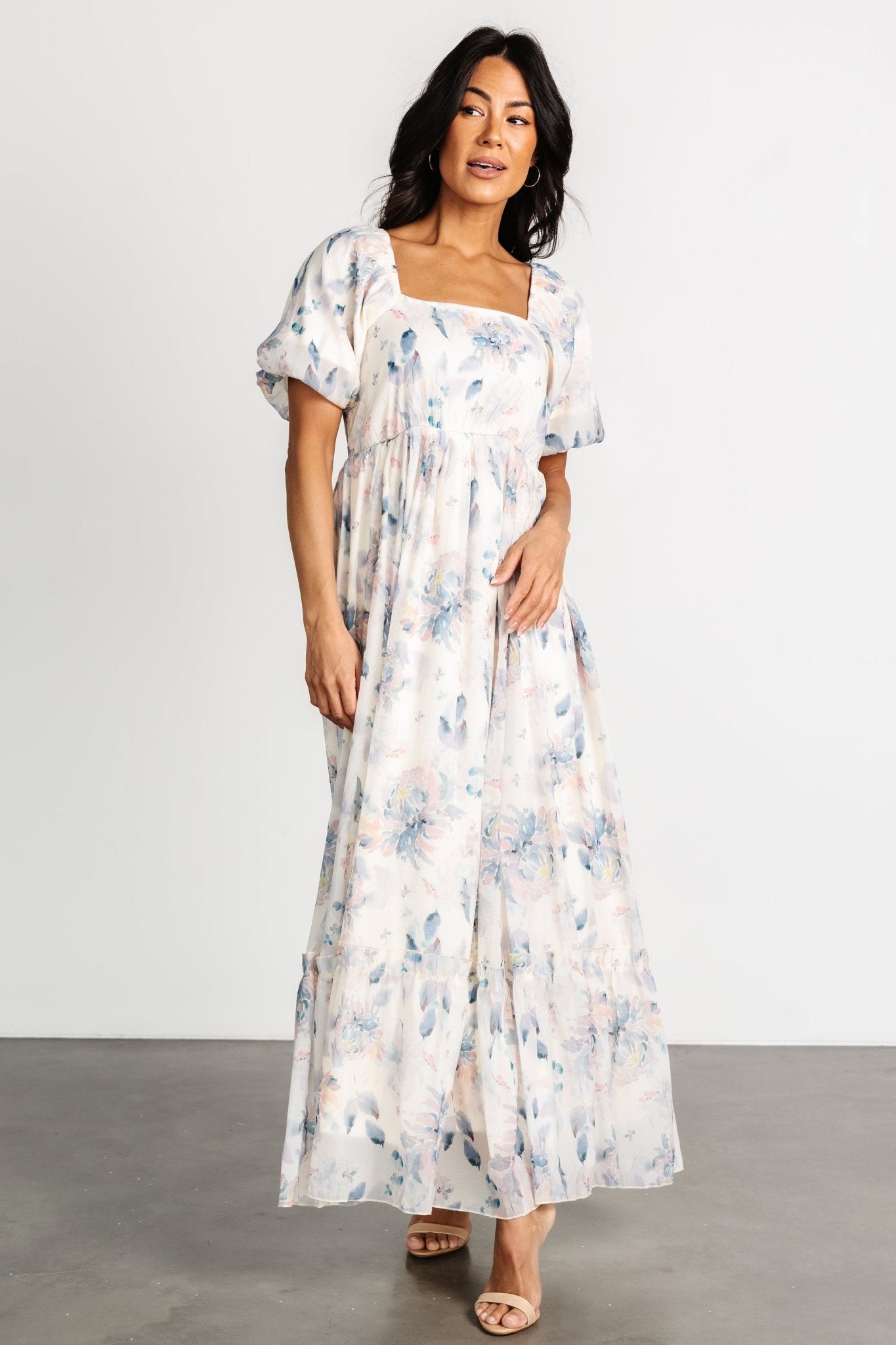 Dalia Maxi Dress | Ivory + Mauve Floral | Baltic Born