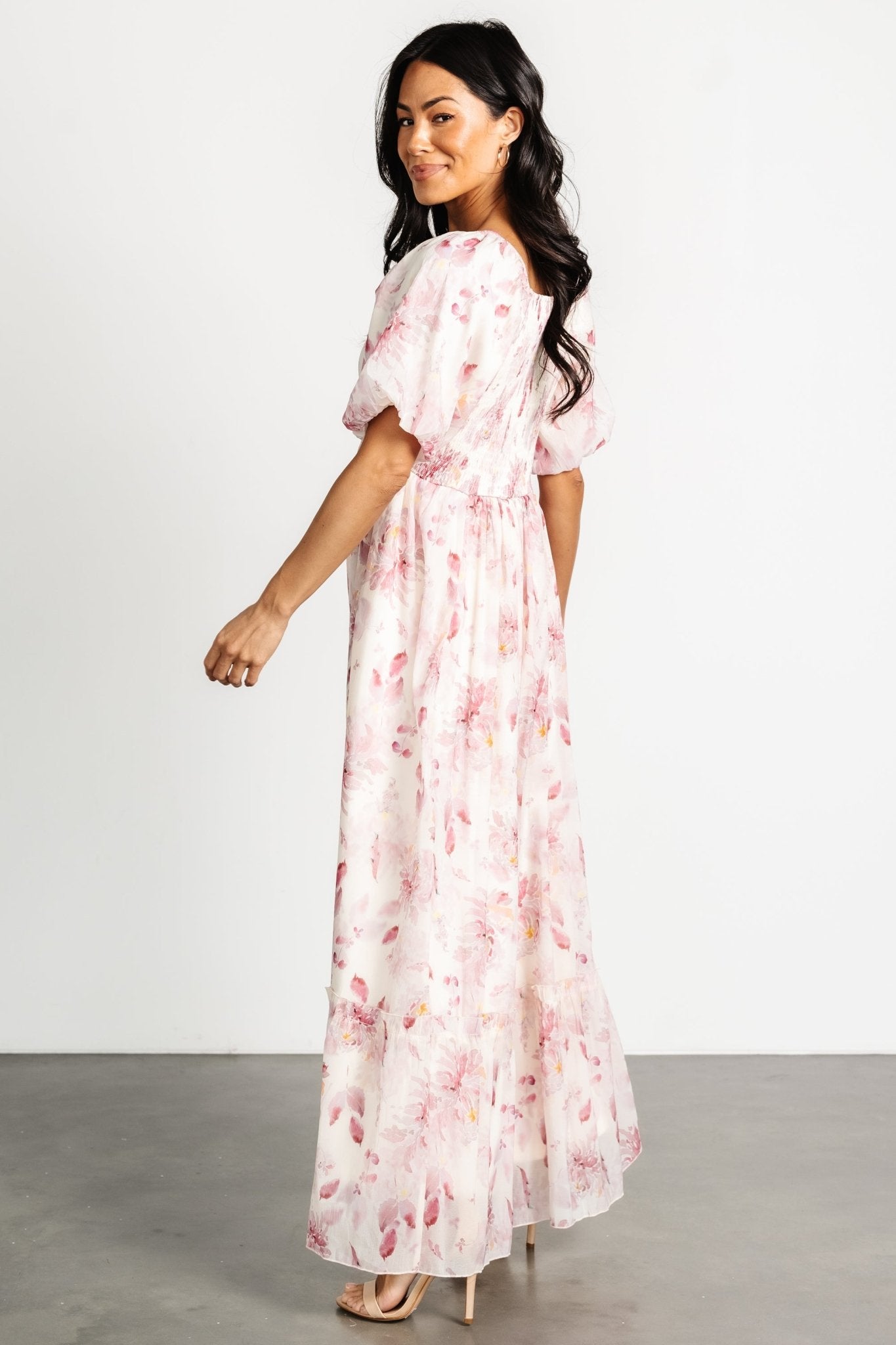 Dalia Maxi Dress | Ivory + Mauve Floral - Baltic Born