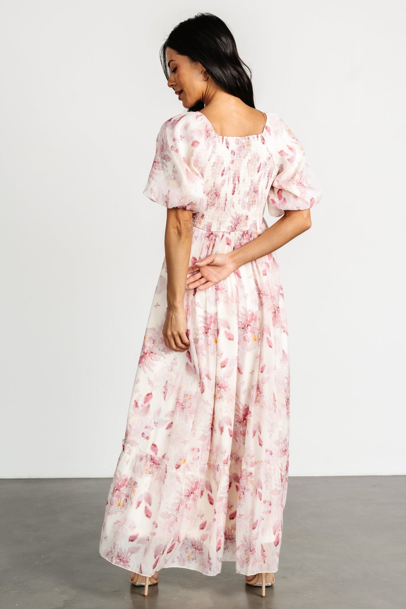 Dalia Maxi Dress | Ivory + Mauve Floral - Baltic Born