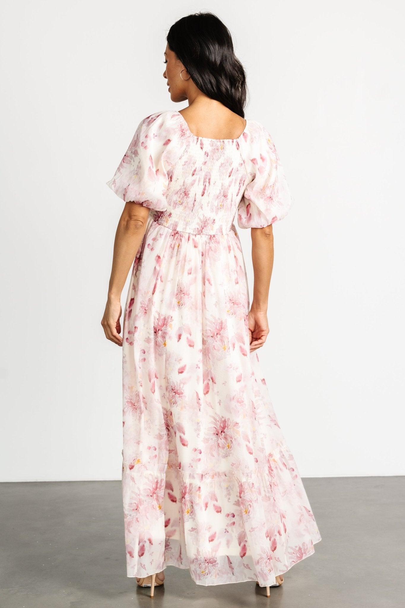 Dalia Maxi Dress | Ivory + Mauve Floral - Baltic Born