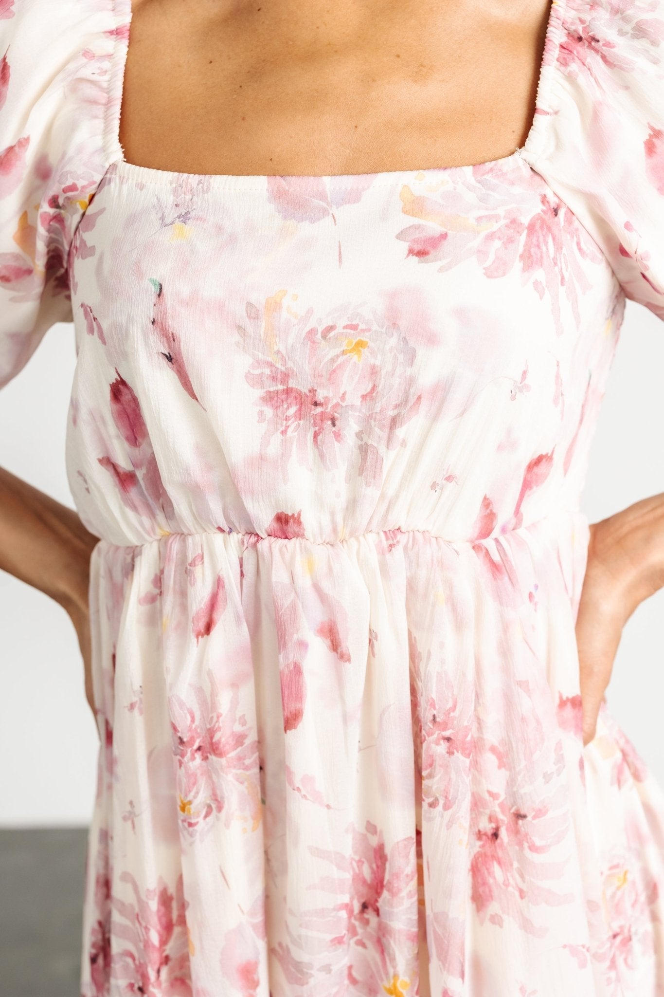 Dalia Maxi Dress | Ivory + Mauve Floral - Baltic Born