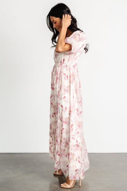 Dalia Maxi Dress | Ivory + Mauve Floral - Baltic Born