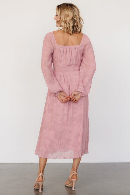 Dalton Pleated Midi Dress | Blush - Baltic Born