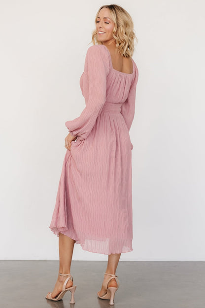 Dalton Pleated Midi Dress | Blush - Baltic Born