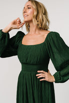 Dalton Pleated Midi Dress | Dark Green - Baltic Born
