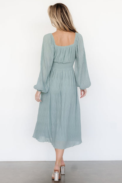 Dalton Pleated Midi Dress | Light Sage - Baltic Born