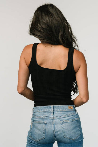 Dame Ribbed Tank Top | Black - Baltic Born