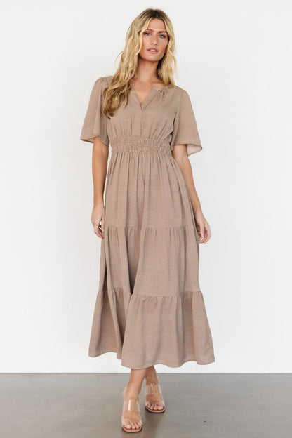 Danielle Tiered Maxi Dress | Brown Print - Baltic Born