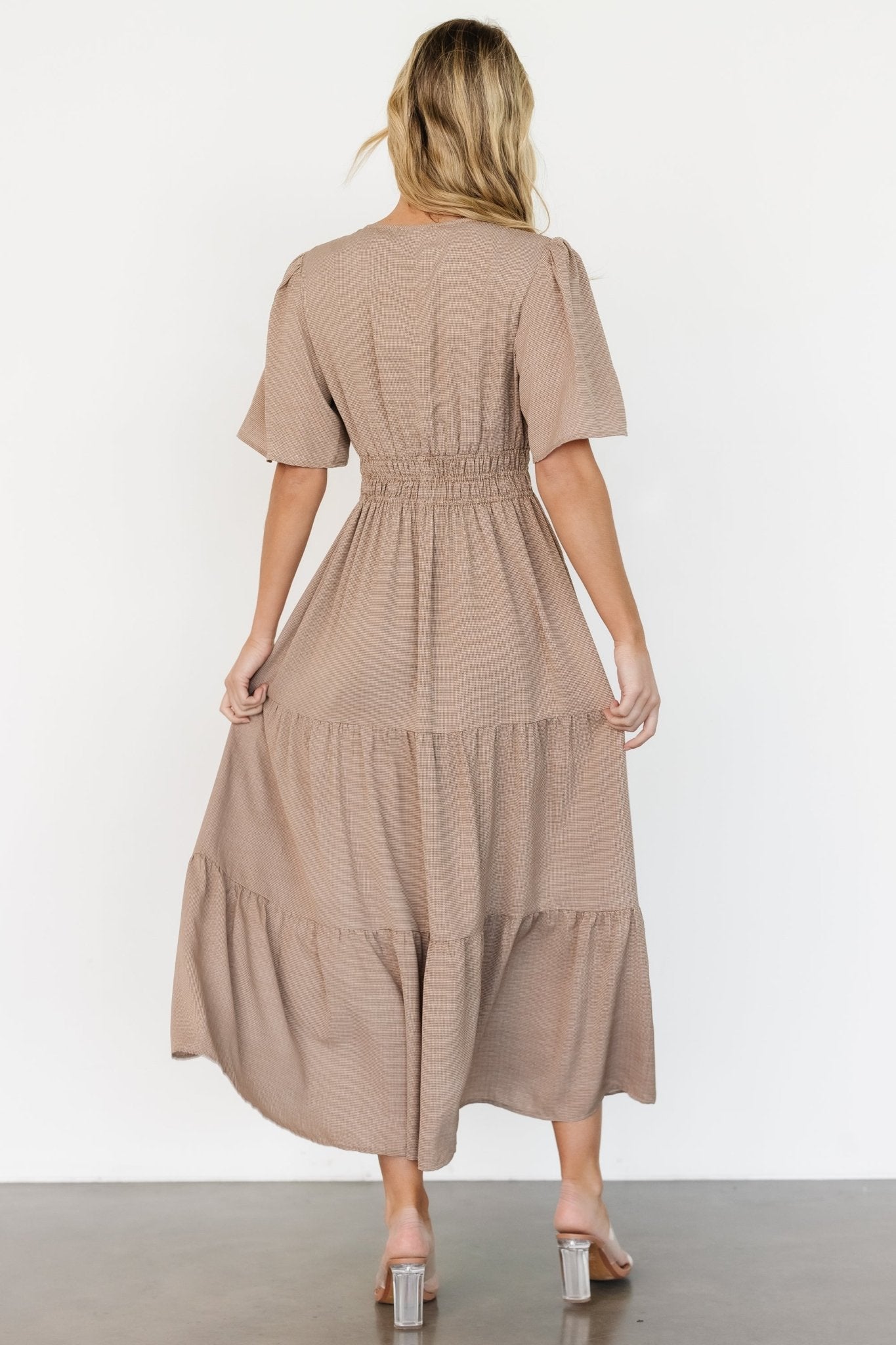 Danielle Tiered Maxi Dress | Brown Print - Baltic Born