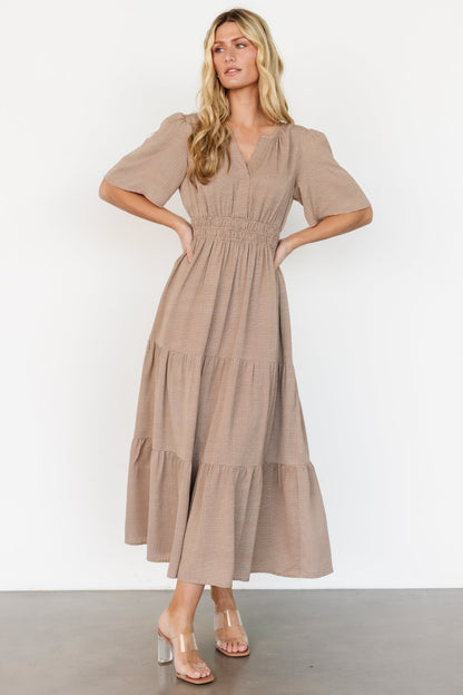 Danielle Tiered Maxi Dress | Brown Print - Baltic Born