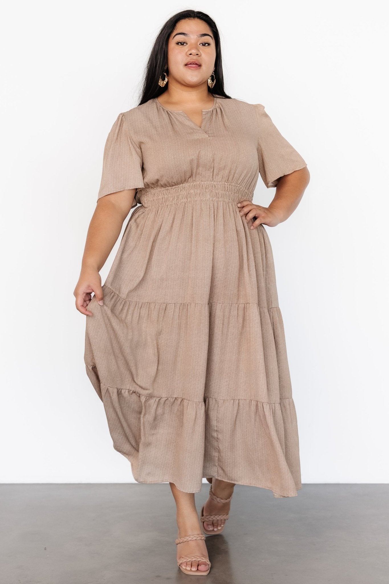 Danielle Tiered Maxi Dress | Brown Print - Baltic Born