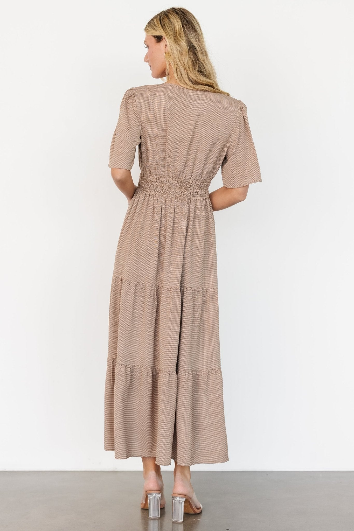 Danielle Tiered Maxi Dress | Brown Print - Baltic Born