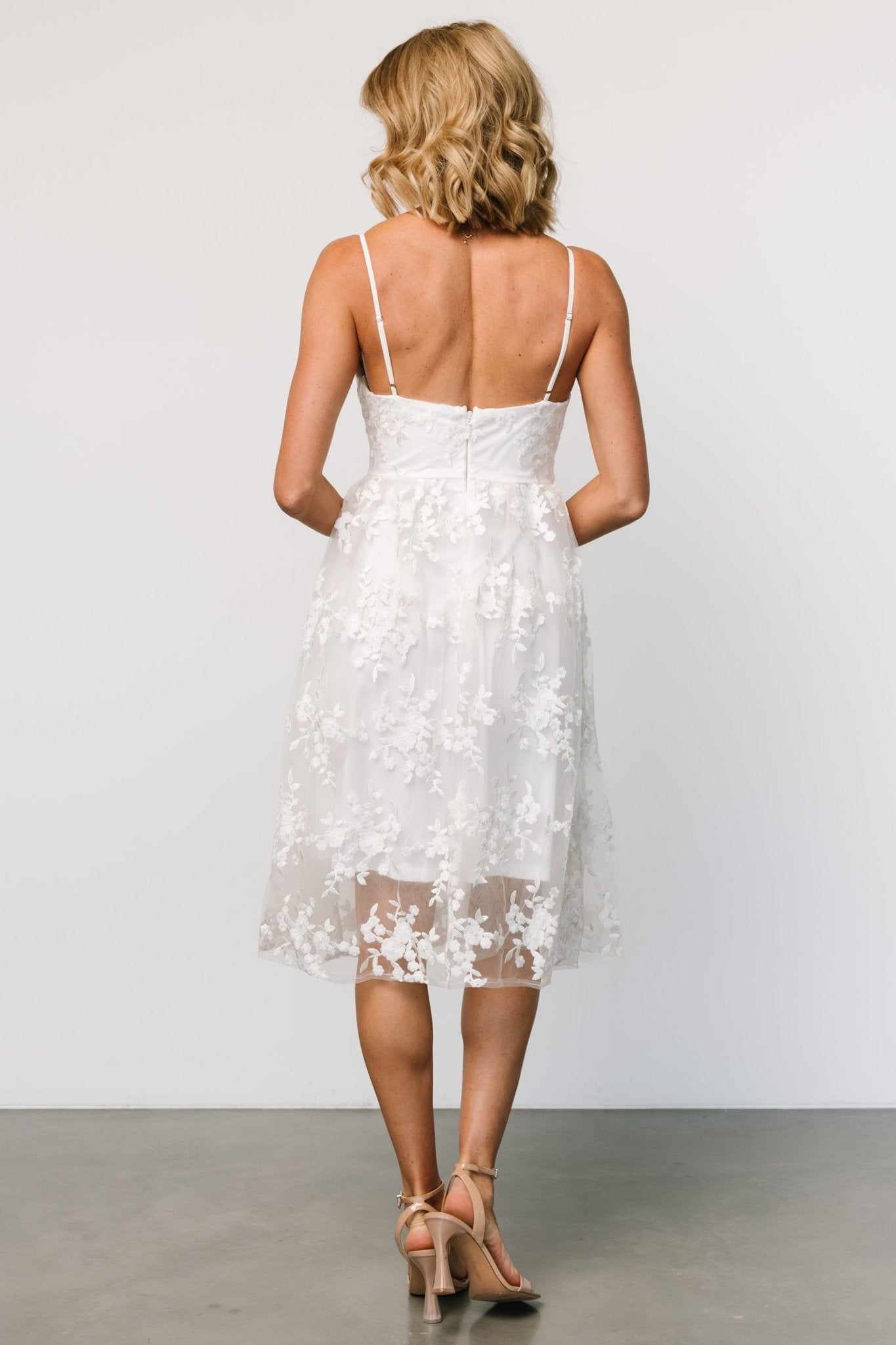 Dante Applique Midi Dress | Off White - Baltic Born