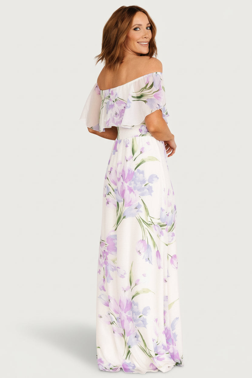 Detail shot of smocked waist on the Daphne dress showing texture and gathering that creates a flattering, flexible fit.