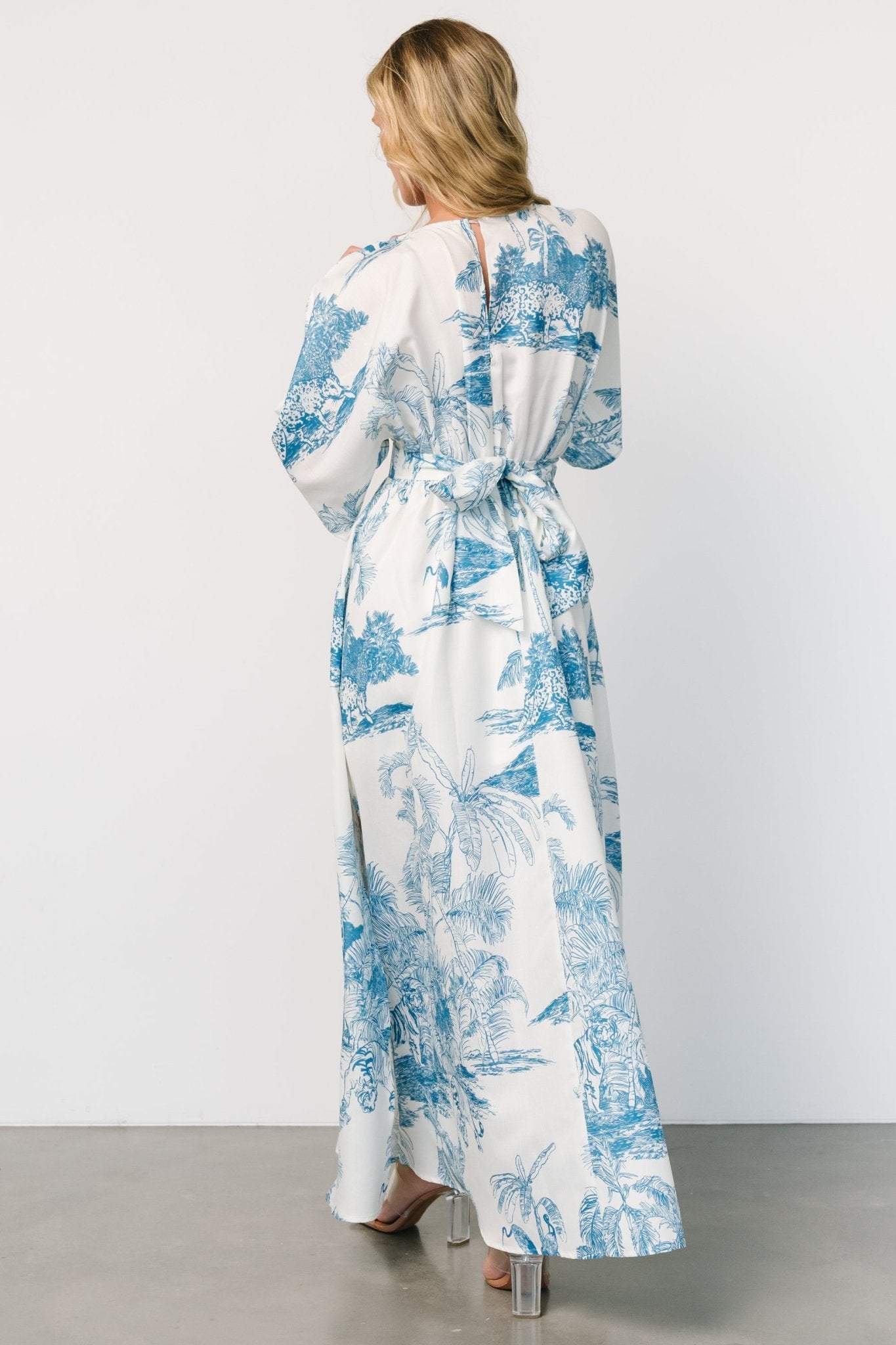 Dara Maxi Dress | Ivory + Blue Print - Baltic Born