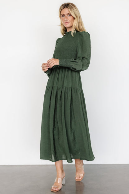 Daria Smocked Maxi Dress | Juniper Green - Baltic Born