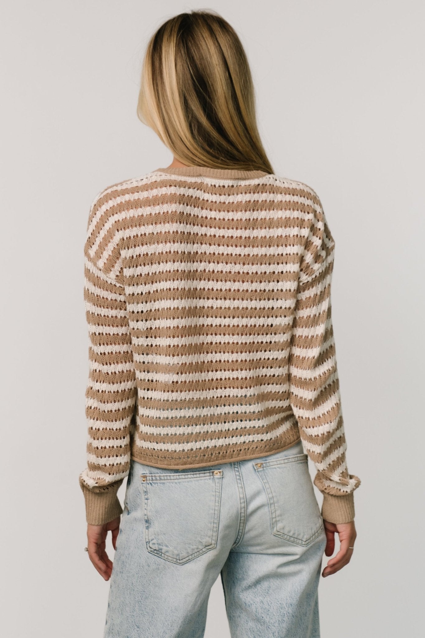 Dawn Open Knit Top | Taupe + Ivory - Baltic Born