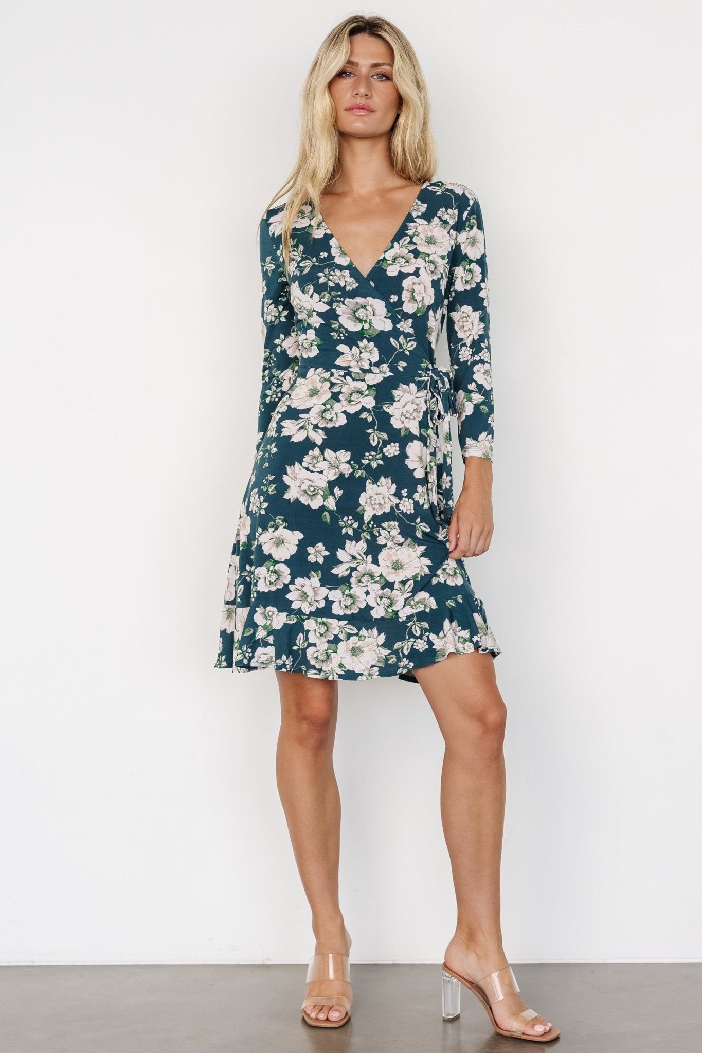 Declan Short Dress | Dark Green Floral - Baltic Born