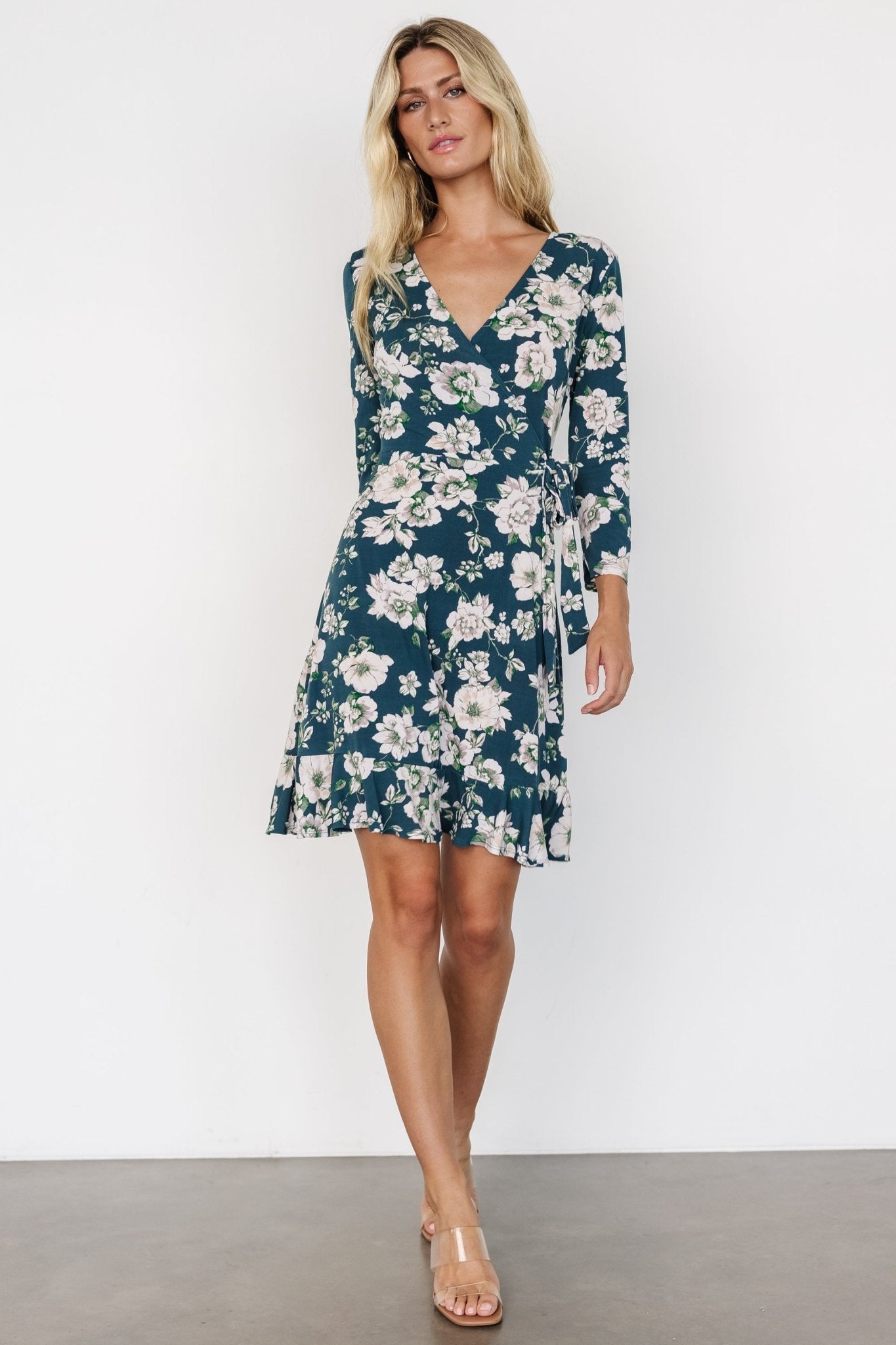 Declan Short Dress | Dark Green Floral - Baltic Born