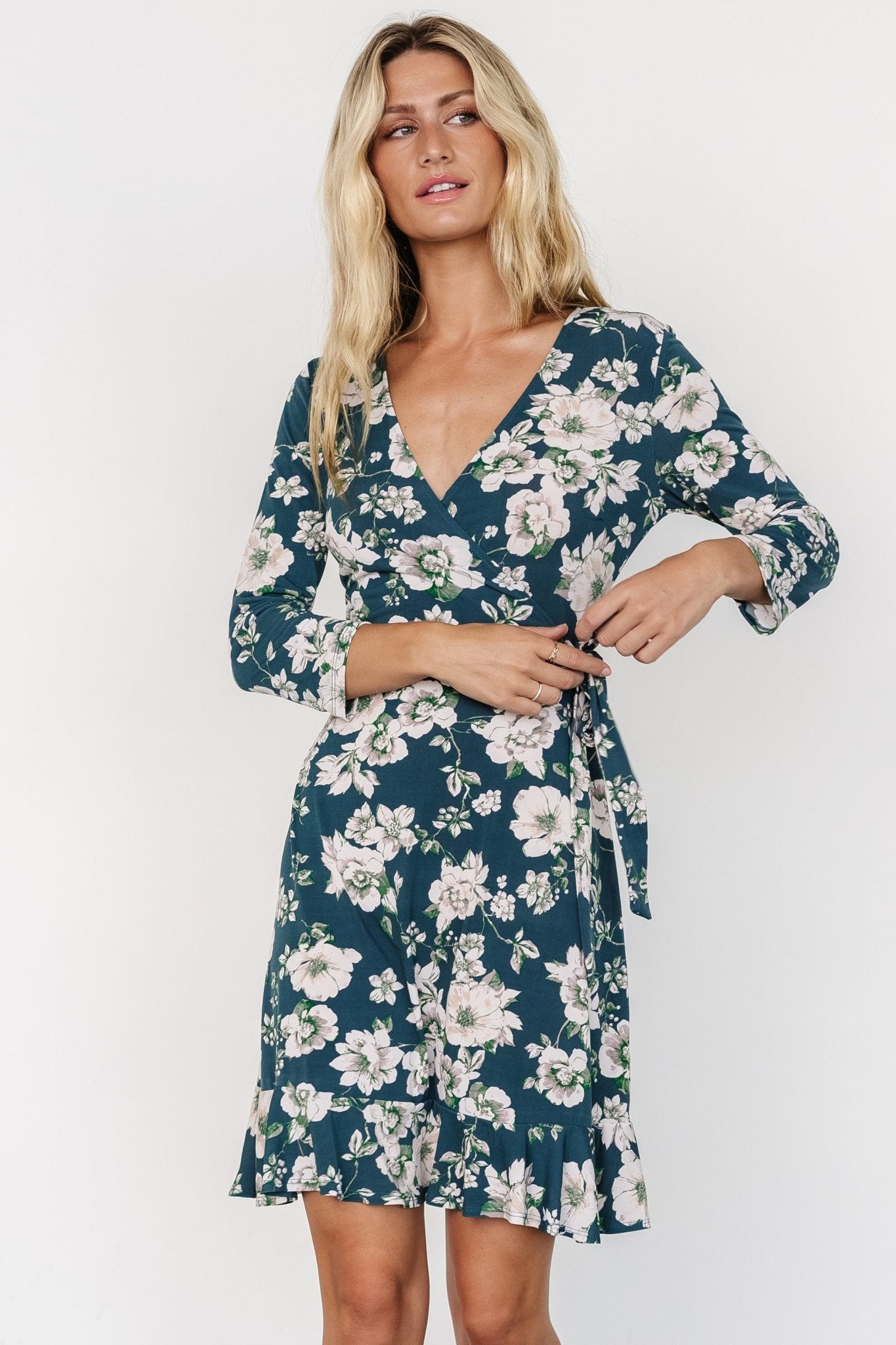 Declan Short Dress | Dark Green Floral - Baltic Born