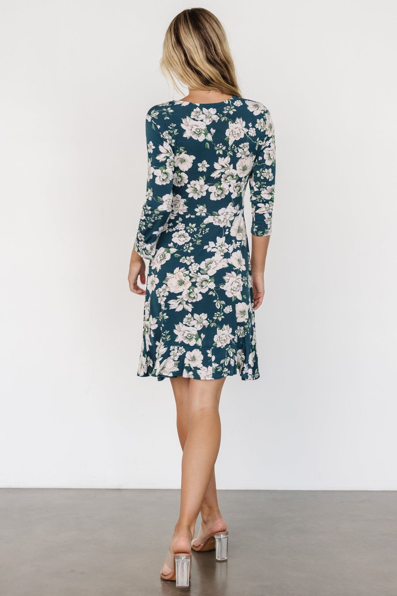 Declan Short Dress | Dark Green Floral - Baltic Born