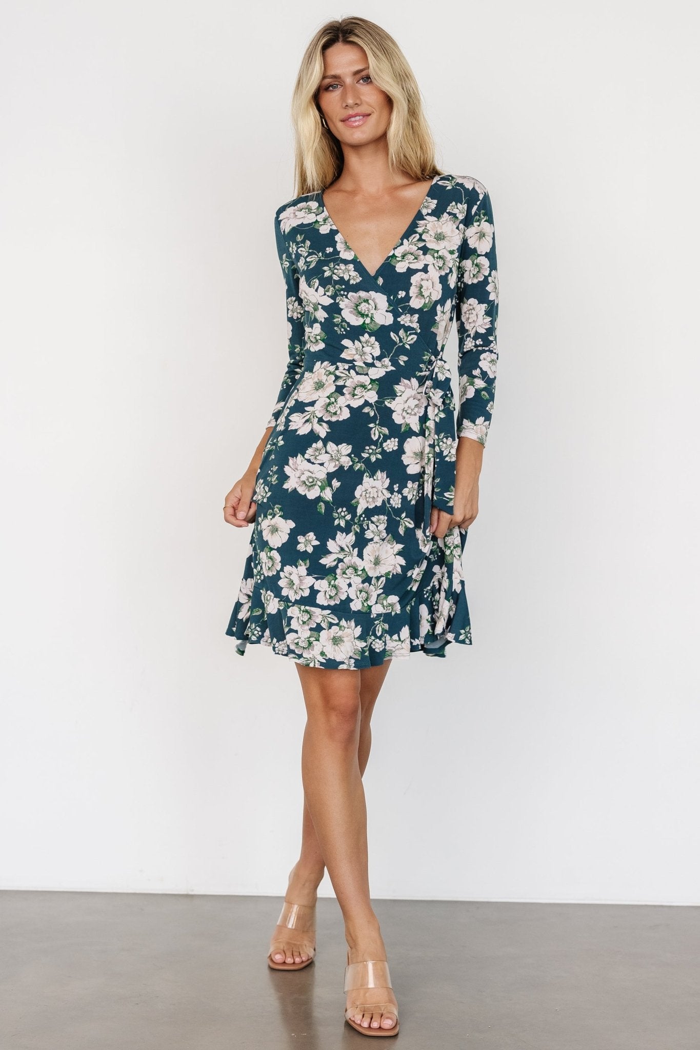 Declan Short Dress | Dark Green Floral - Baltic Born