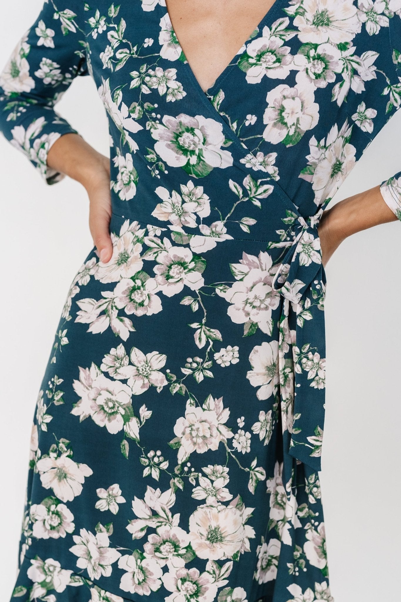 Declan Short Dress | Dark Green Floral - Baltic Born