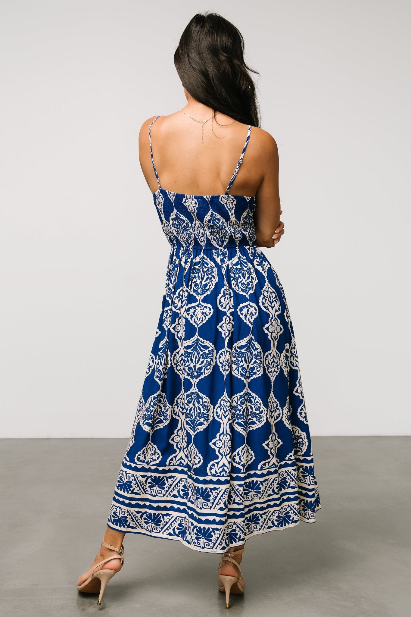 Delia Midi Dress | Blue Print - Baltic Born