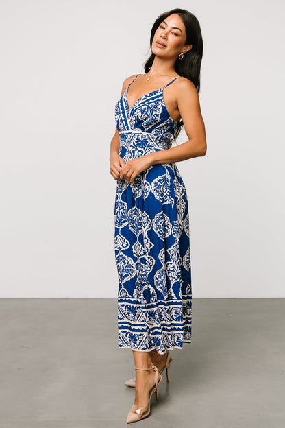 Delia Midi Dress | Blue Print - Baltic Born