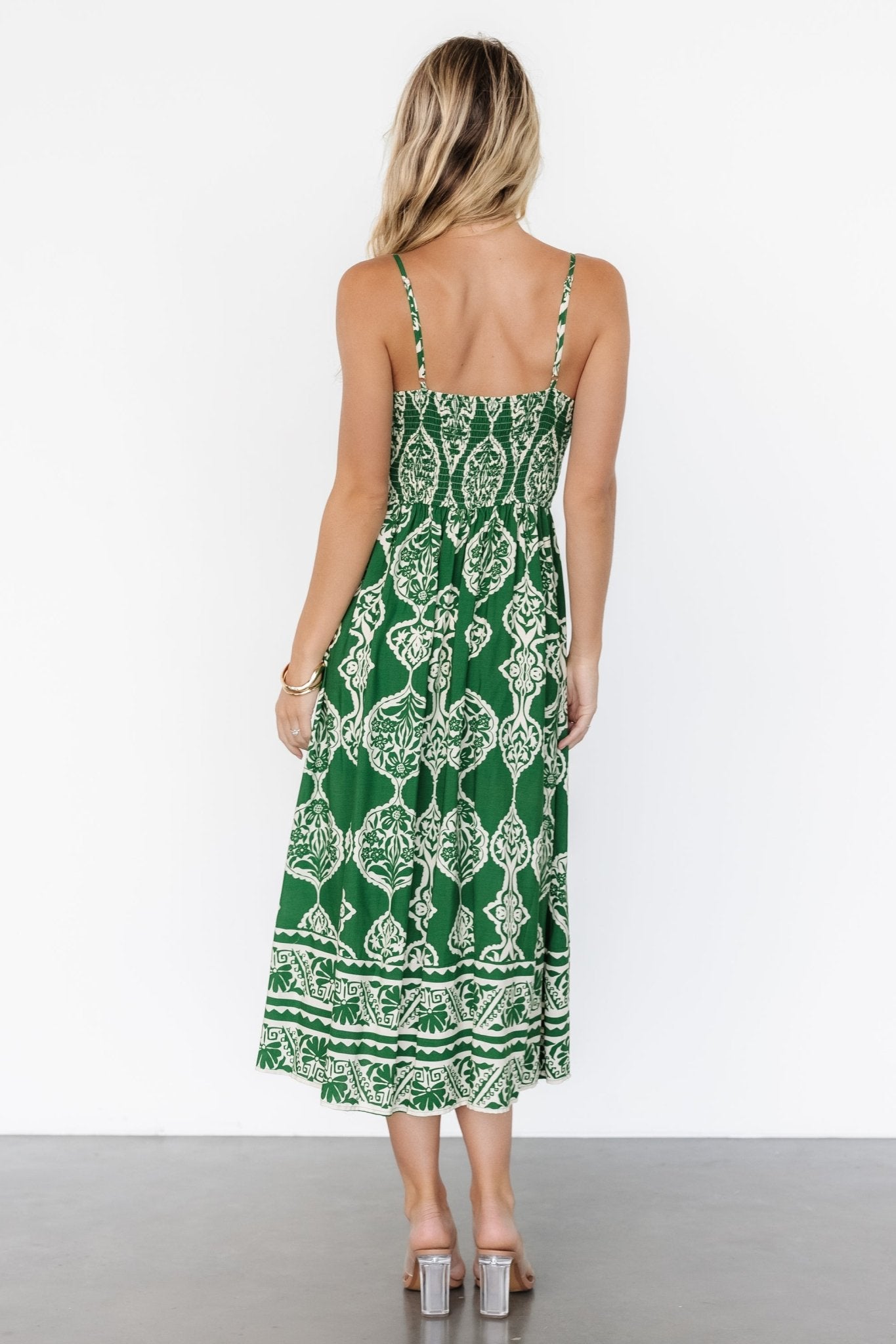 Delia Midi Dress | Green Print - Baltic Born