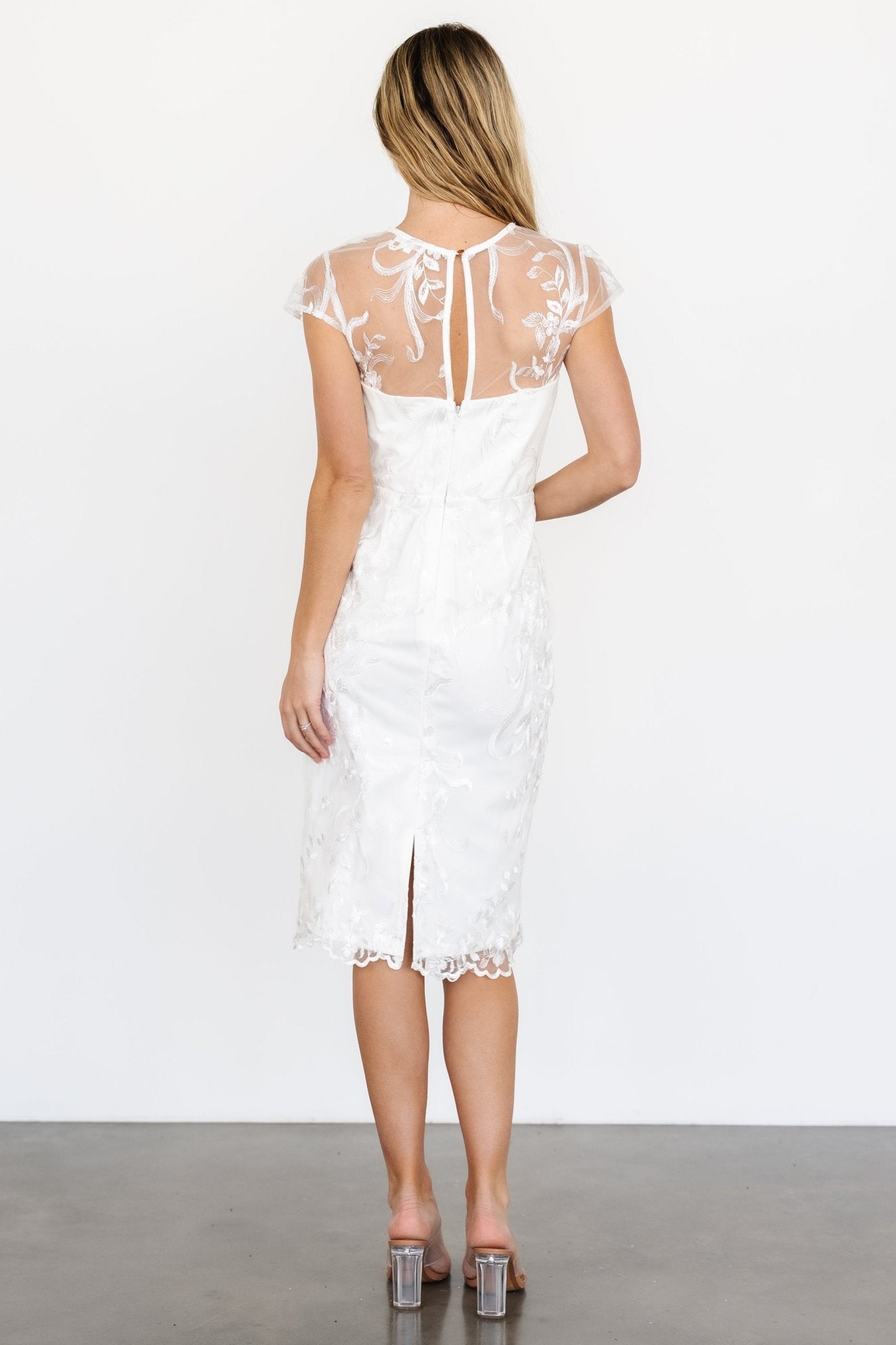 Delphine Applique Midi Dress | Off White - Baltic Born