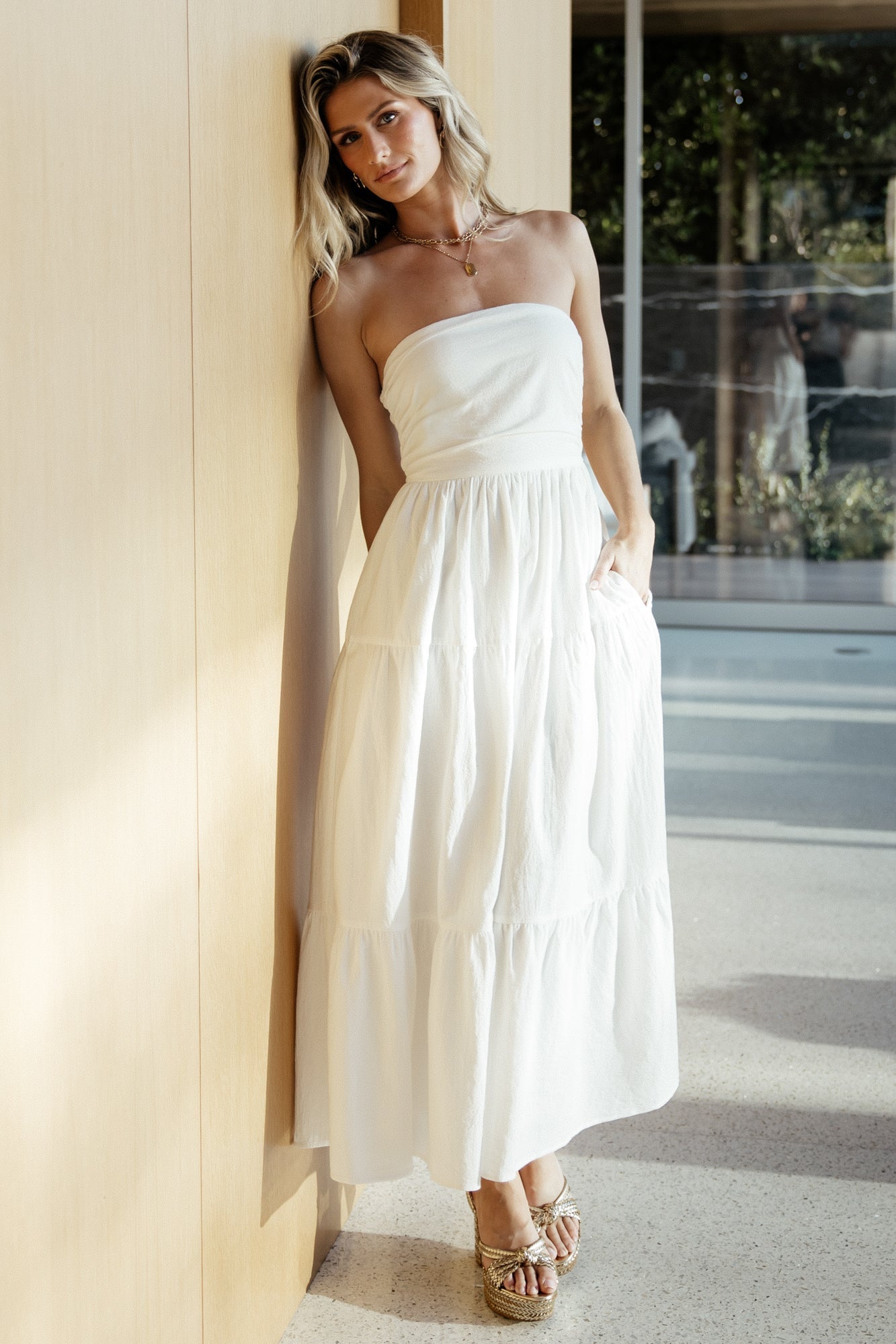 Baltic Born Womens Delray Strapless Dress | Off White