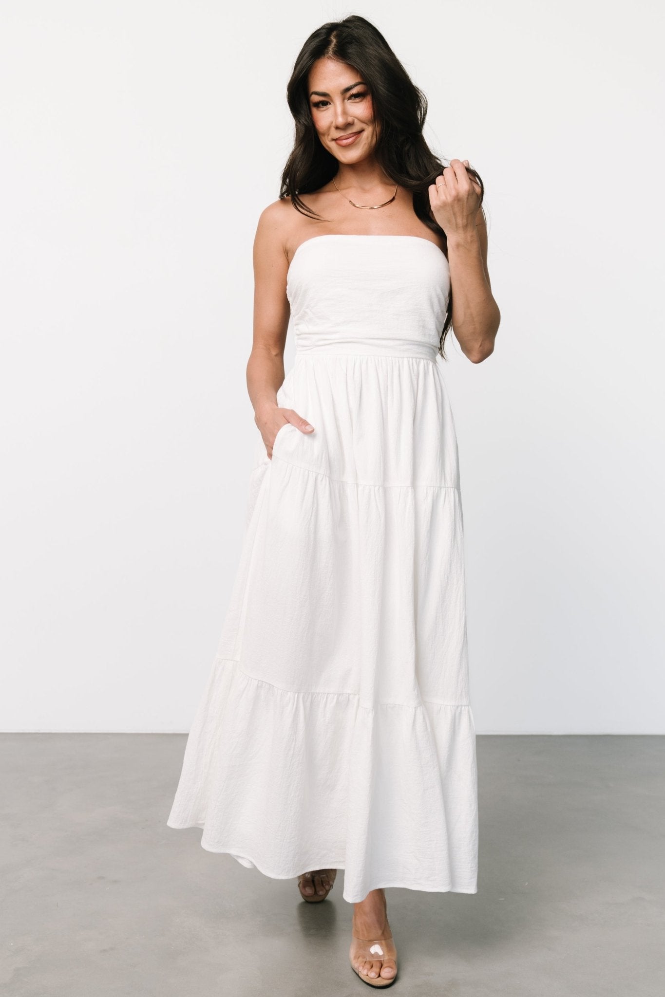 Delray Strapless Dress | Off White - Baltic Born