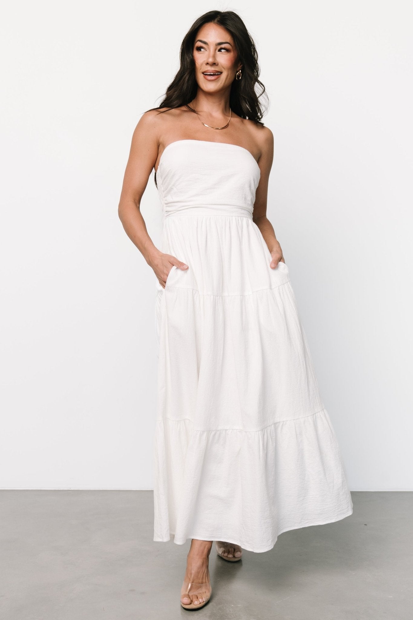 Delray Strapless Dress | Off White - Baltic Born