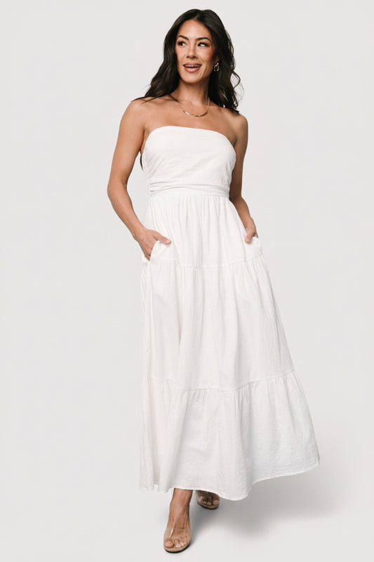 Delray Strapless Dress | Off White