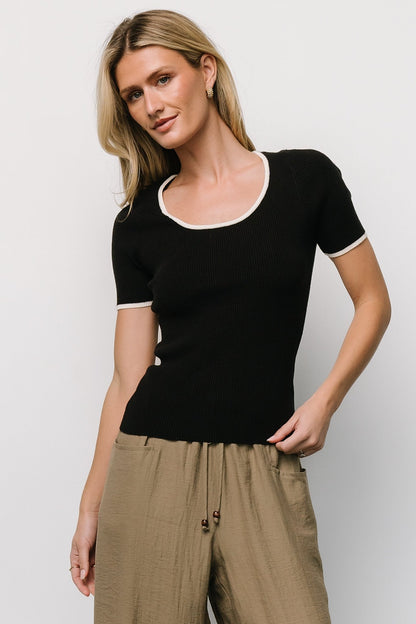 Dena Ribbed Top | Black + White - Baltic Born