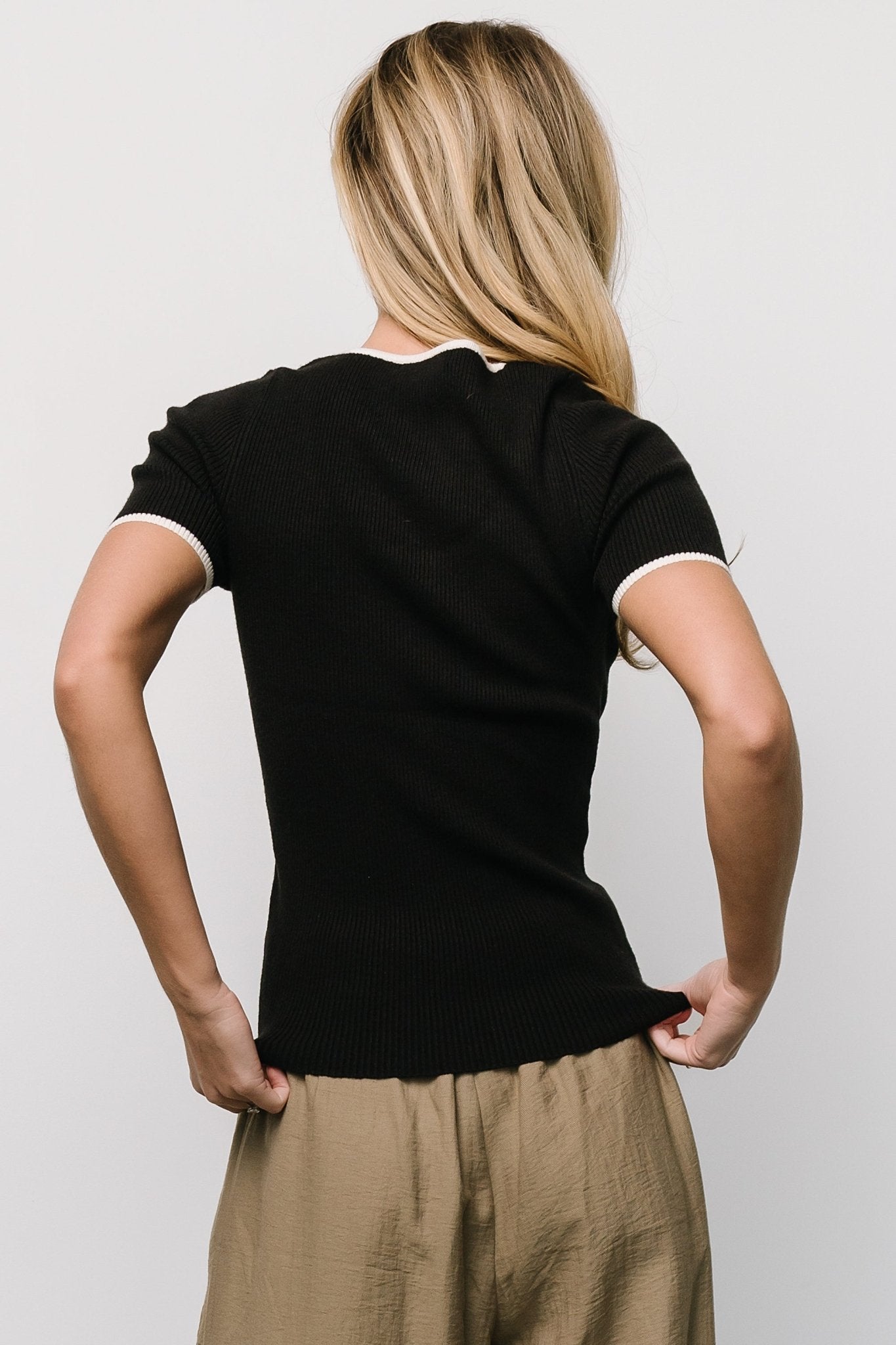 Dena Ribbed Top | Black + White - Baltic Born