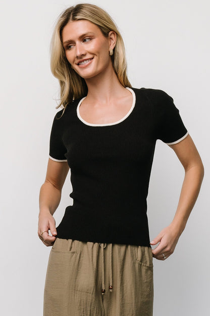 Dena Ribbed Top | Black + White - Baltic Born