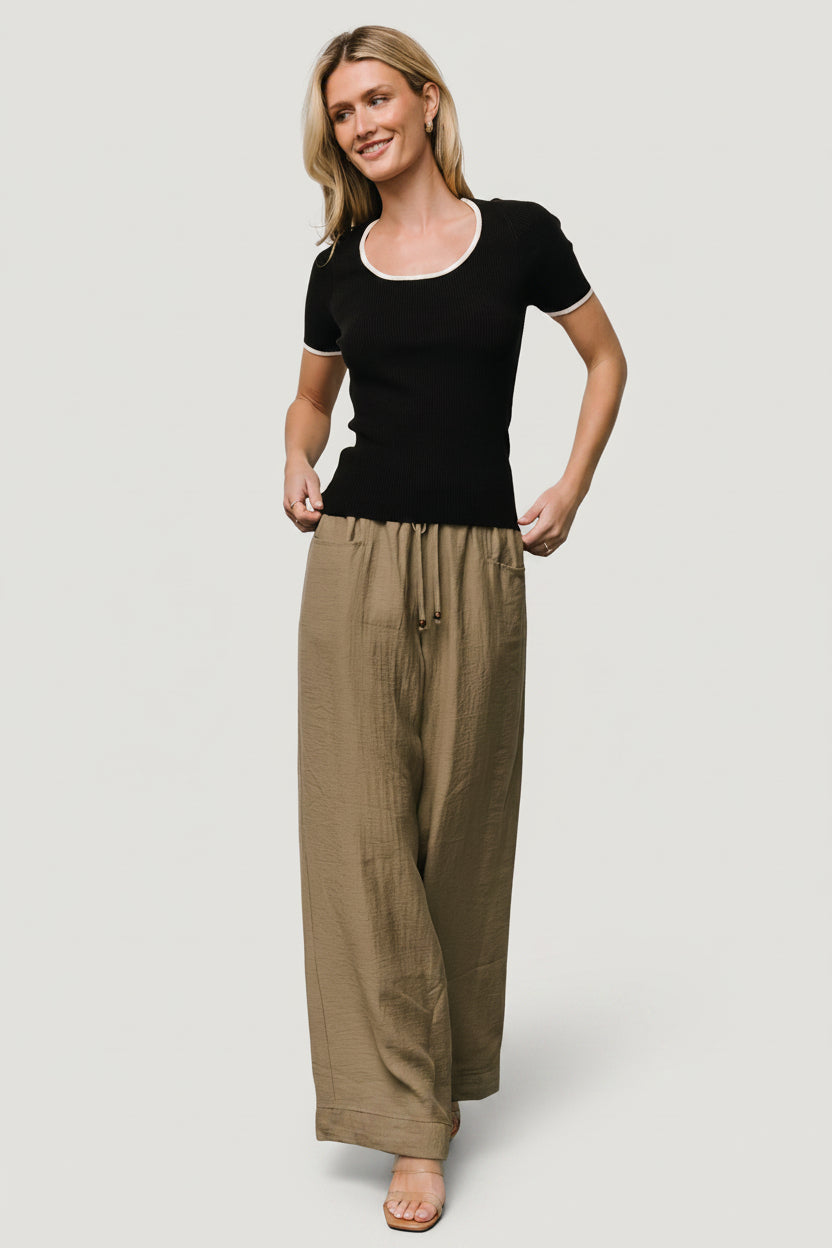 Dena Ribbed Top | Black + White