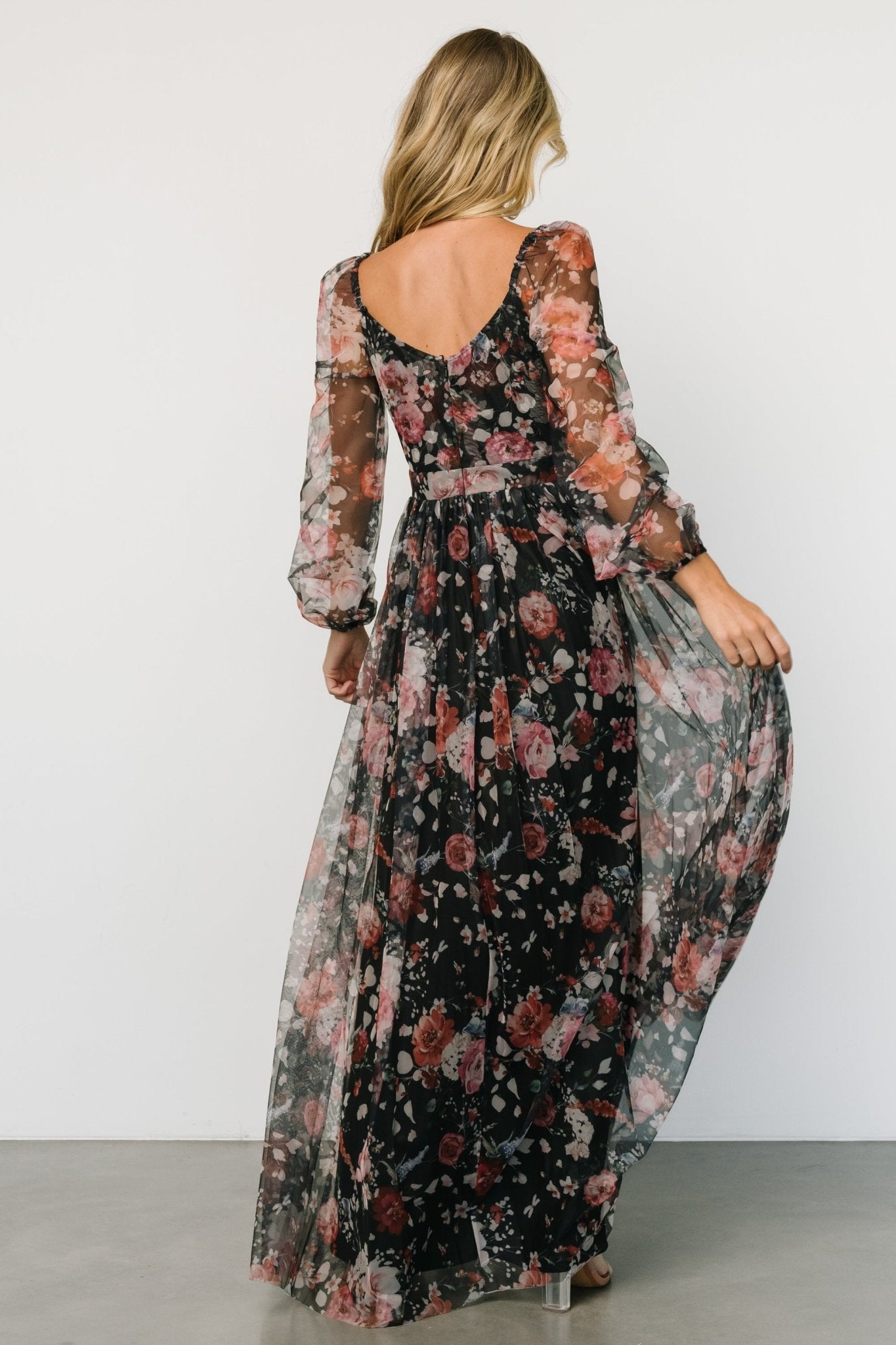 Desiree Tulle Maxi Dress | Black + Berry - Baltic Born