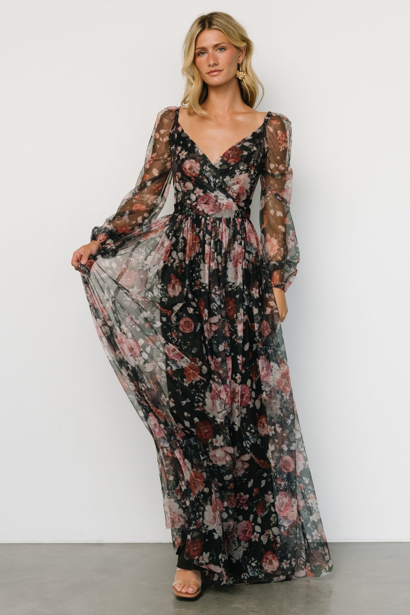 Desiree Tulle Maxi Dress | Black + Berry - Baltic Born