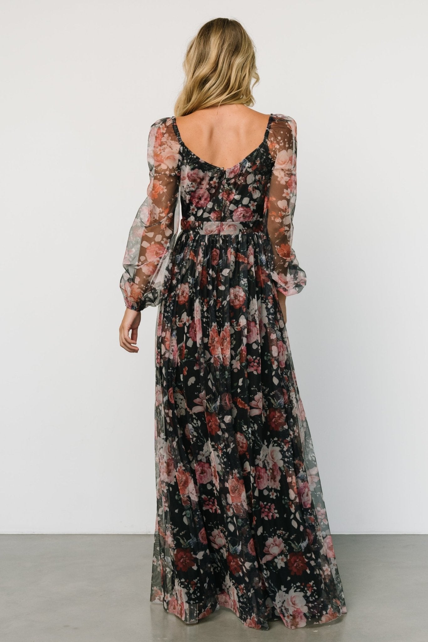 Desiree Tulle Maxi Dress | Black + Berry - Baltic Born