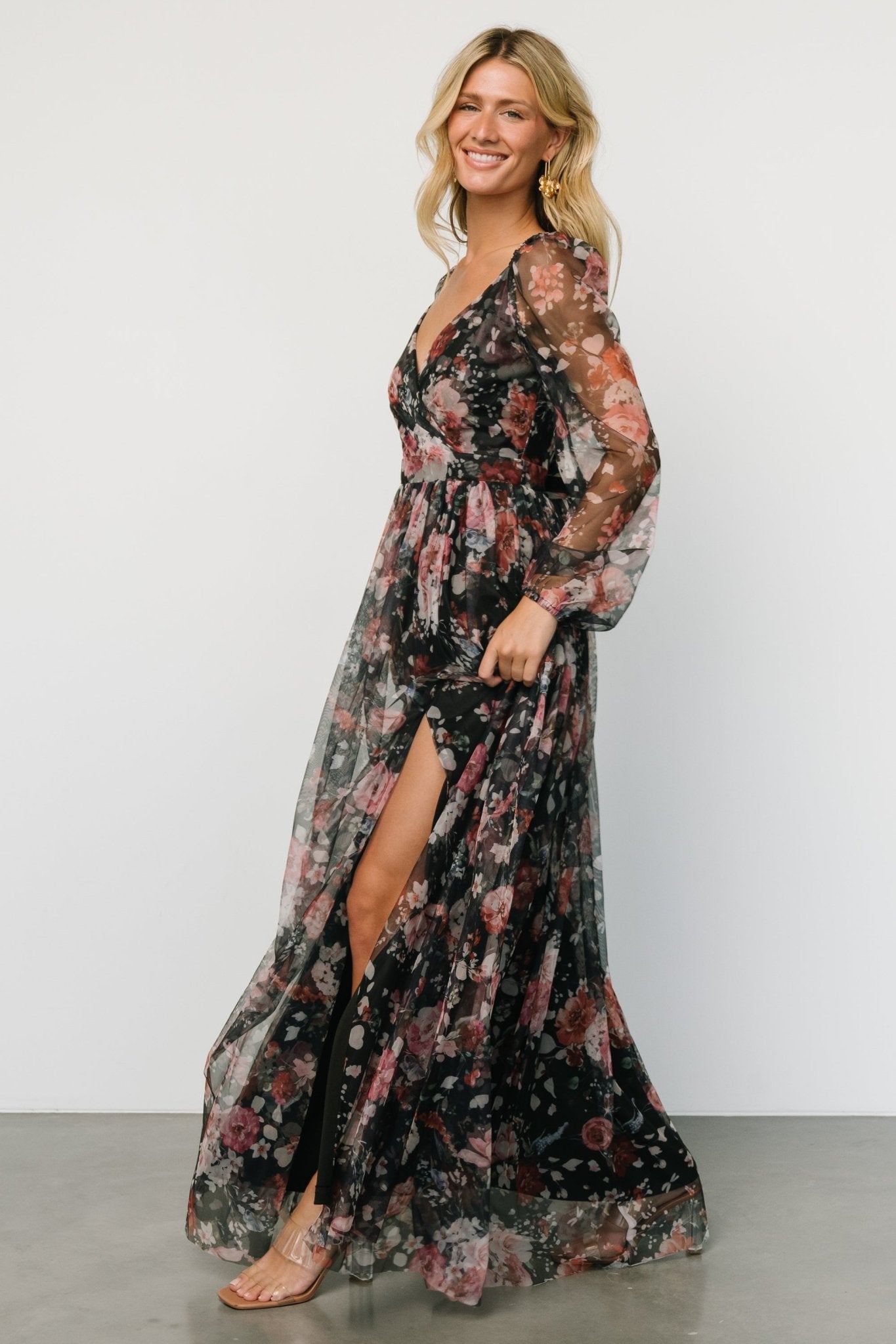 Desiree Tulle Maxi Dress | Black + Berry - Baltic Born