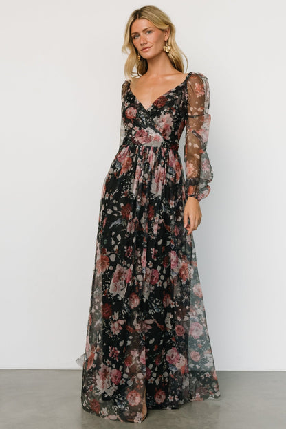 Desiree Tulle Maxi Dress | Black + Berry - Baltic Born