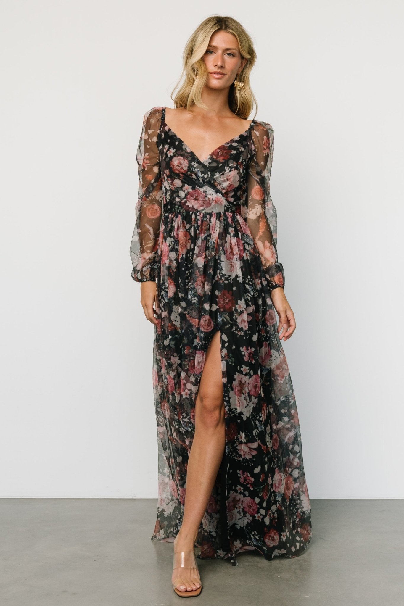 Desiree Tulle Maxi Dress | Black + Berry - Baltic Born