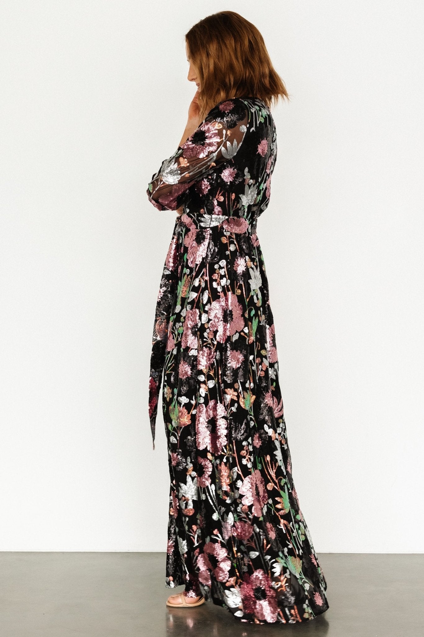 Destiny Sequin Maxi Dress | Black Multi - Baltic Born