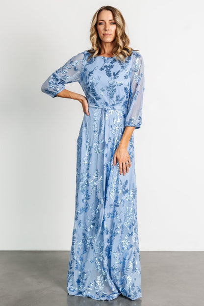 Destiny Sequin Maxi Dress | Blue - Baltic Born